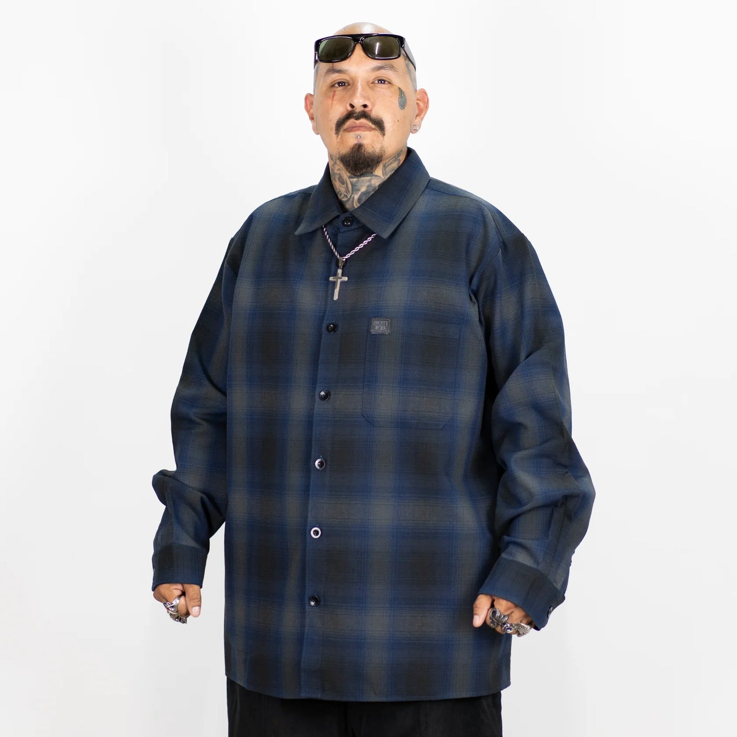 FB COUNTY LONG SLEEVE CHECKER FLANNEL SHIRT