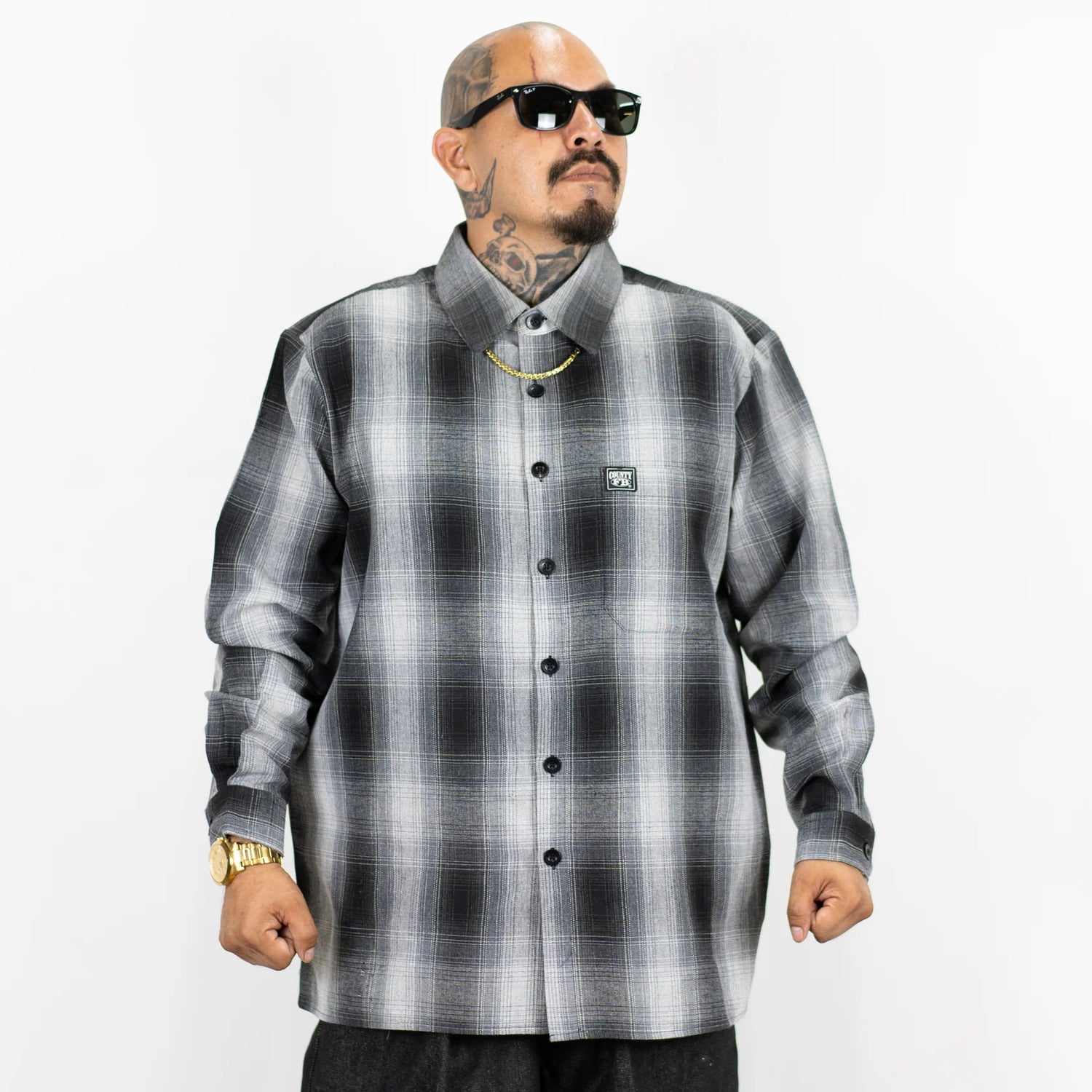 FB COUNTY LONG SLEEVE CHECKER FLANNEL SHIRT
