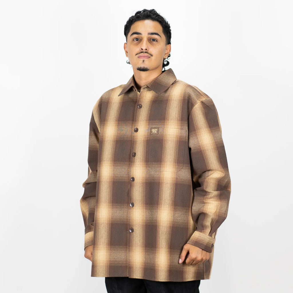 FB COUNTY LONG SLEEVE CHECKER FLANNEL SHIRT