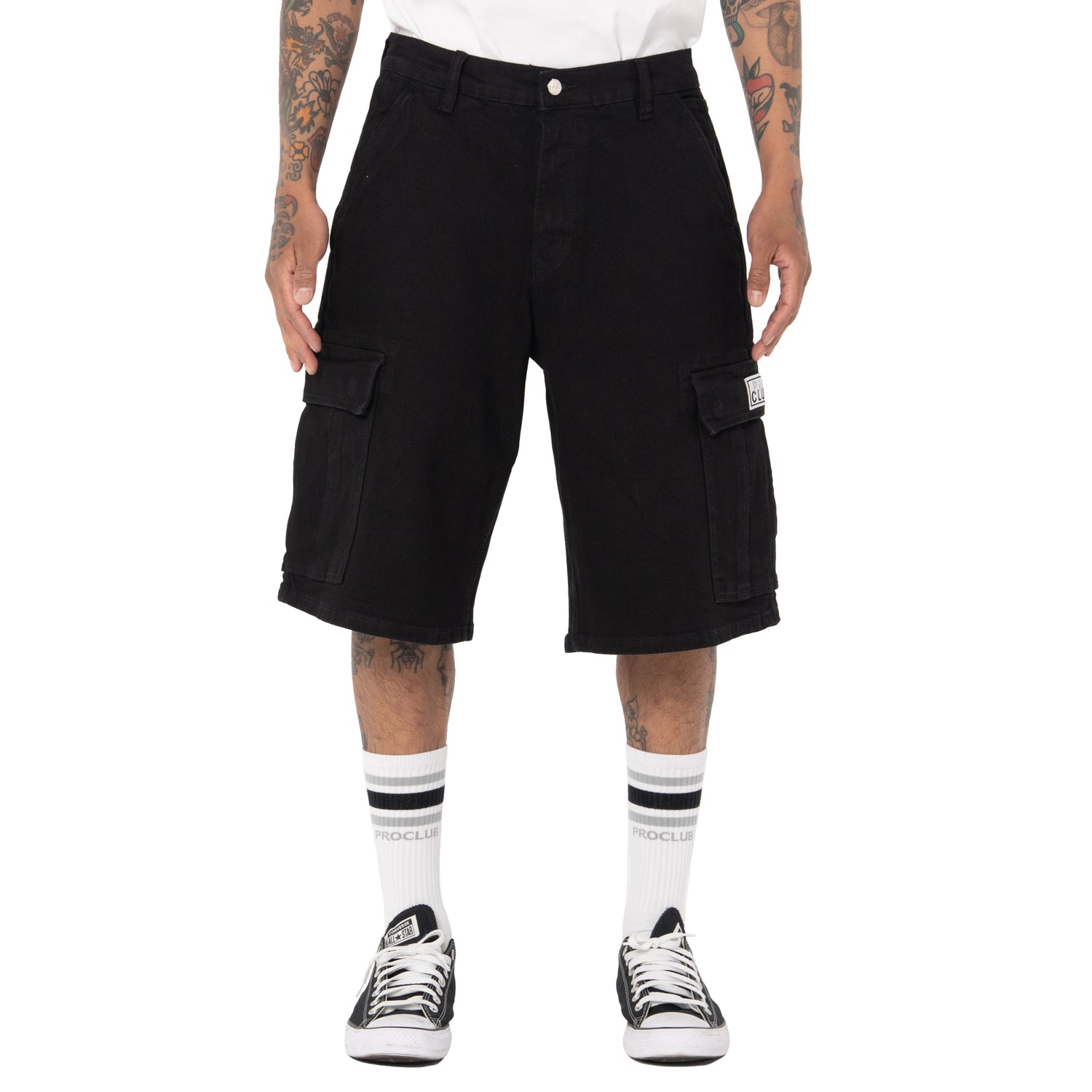 Pro Club Men's Baggy Denim Cargo Short