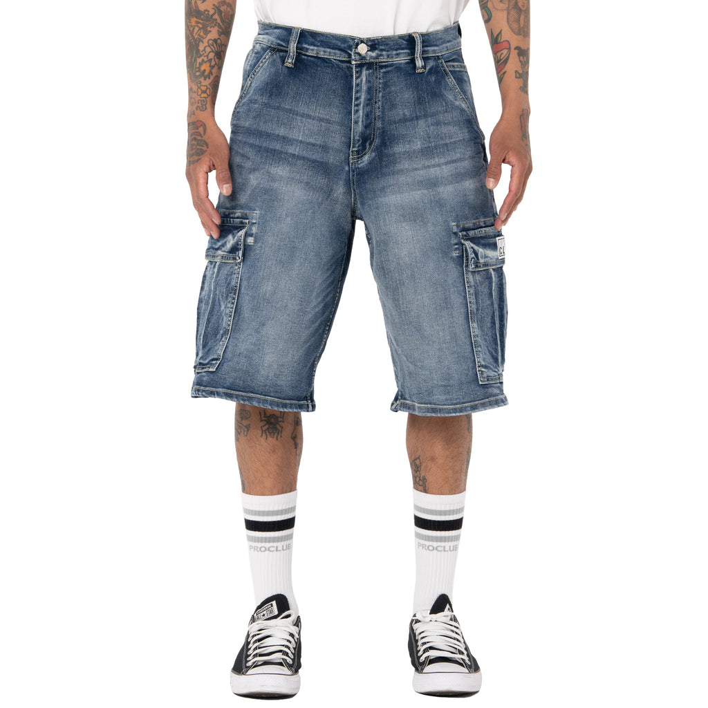 Pro Club Men's Baggy Denim Cargo Short