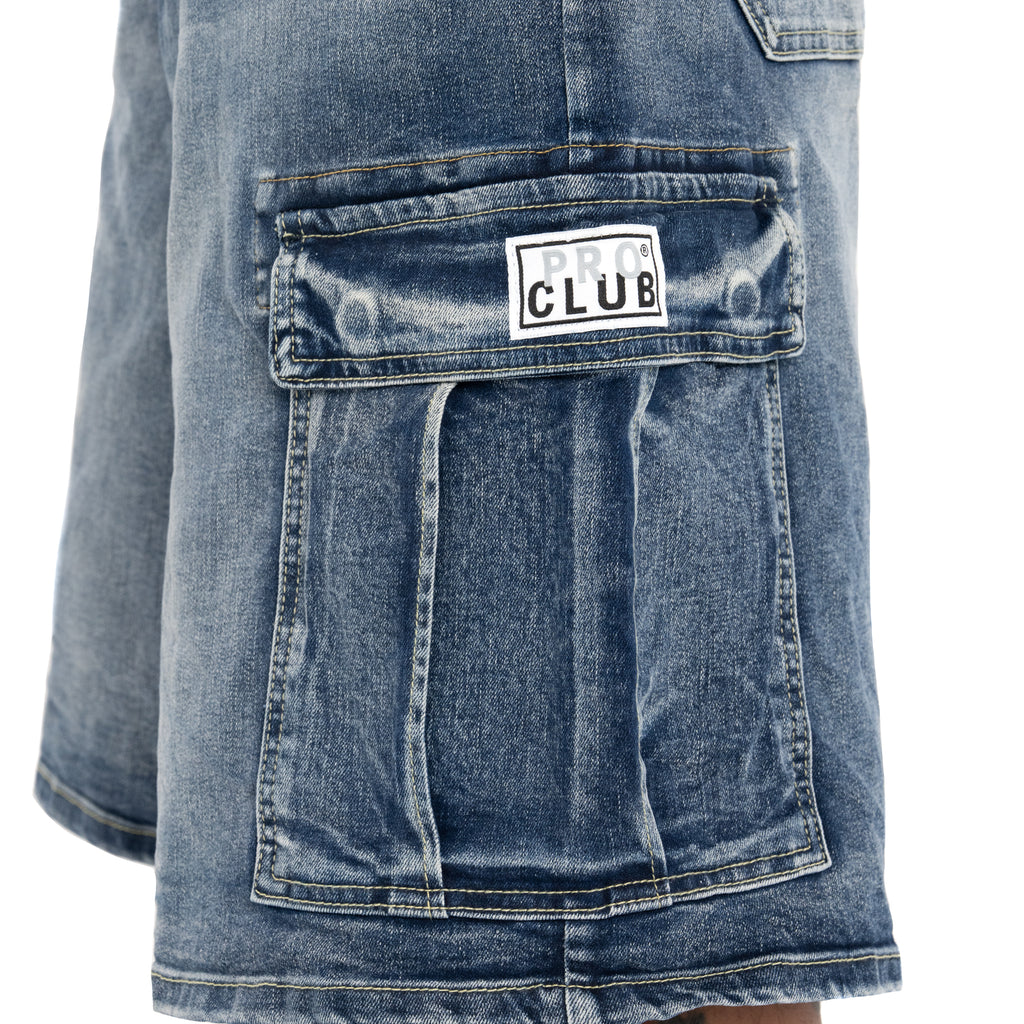 Pro Club Men's Baggy Denim Cargo Short