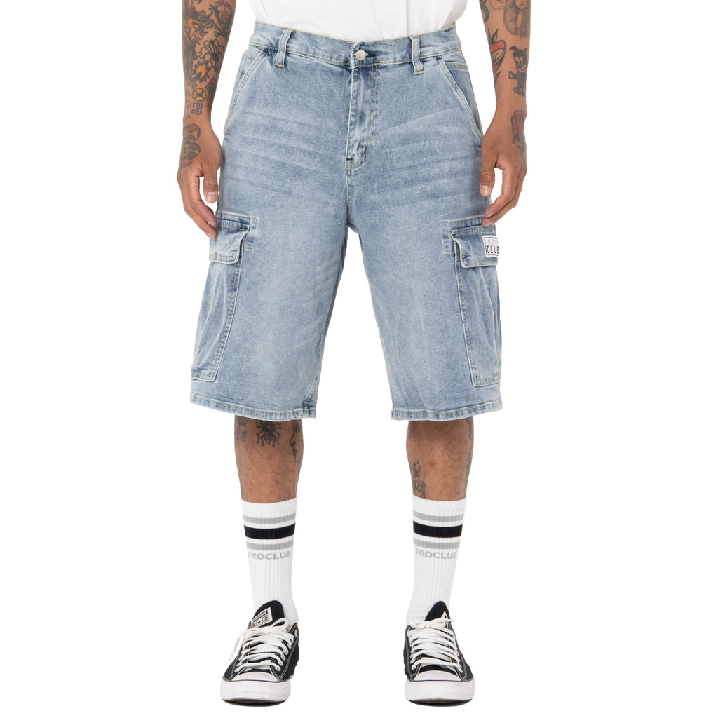 Pro Club Men's Baggy Denim Cargo Short