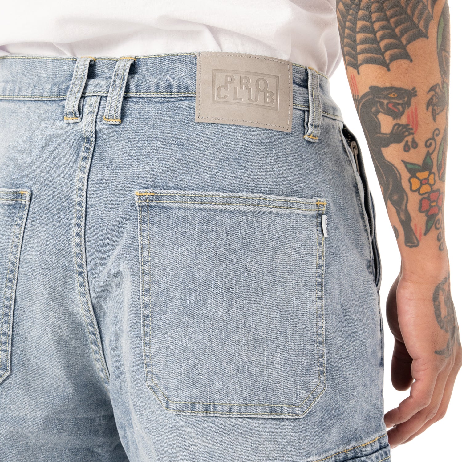 Pro Club Men's Baggy Denim Cargo Short