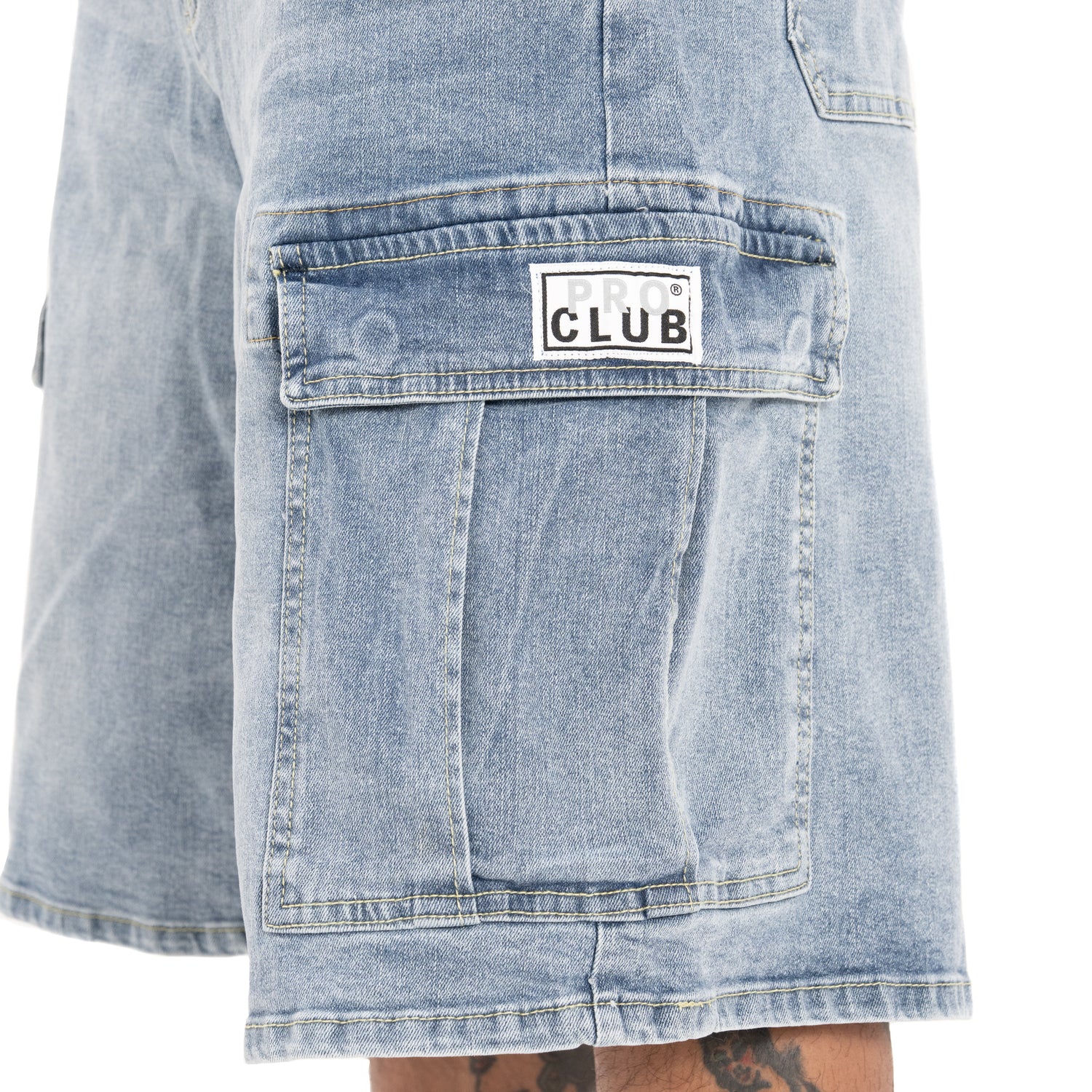 Pro Club Men's Baggy Denim Cargo Short
