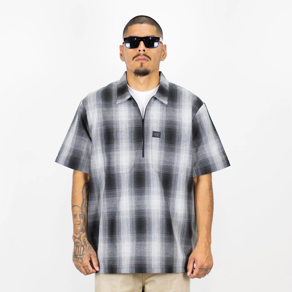 FB COUNTY SHORT SLEEVE CHECKER ZIP SHIRT