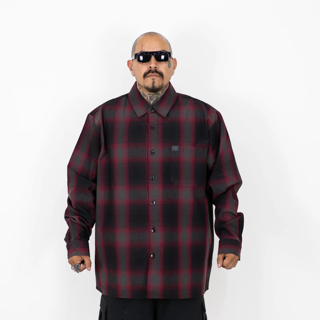 FB COUNTY LONG SLEEVE CHECKER FLANNEL SHIRT