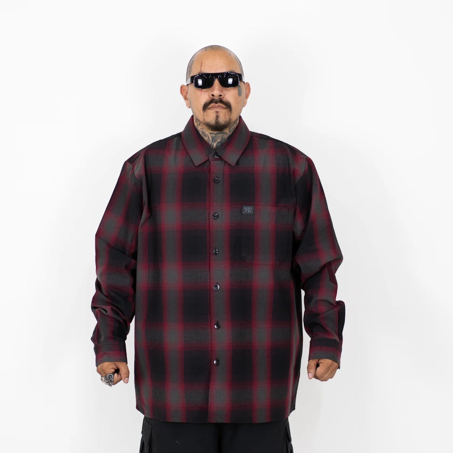 FB COUNTY LONG SLEEVE CHECKER FLANNEL SHIRT