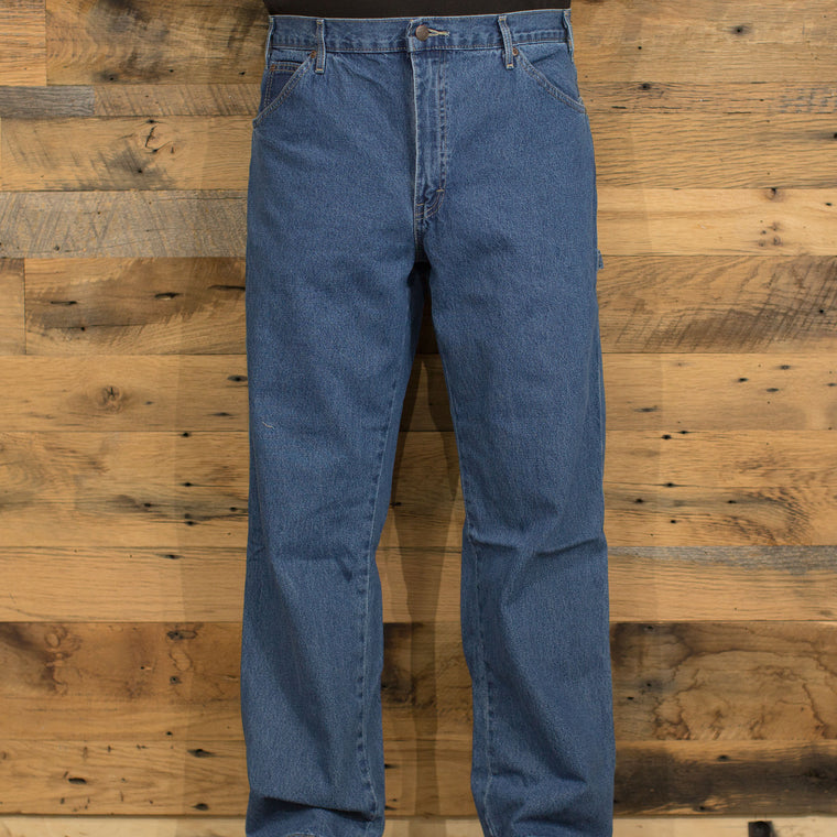 RELAXED FIT STONEWASHED CARPENTER DENIM JEANS